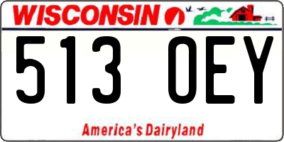 WI license plate 513OEY