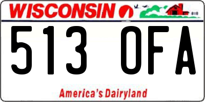 WI license plate 513OFA