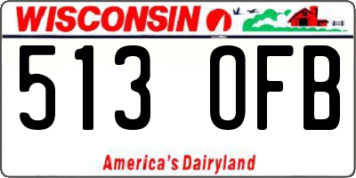 WI license plate 513OFB