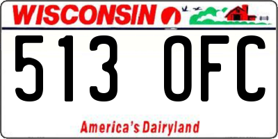 WI license plate 513OFC