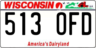 WI license plate 513OFD