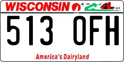 WI license plate 513OFH