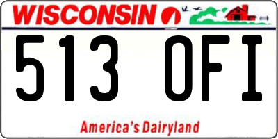 WI license plate 513OFI