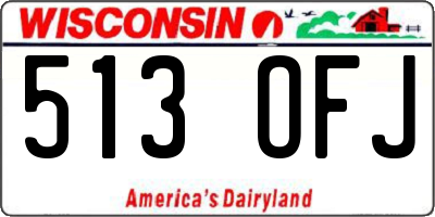 WI license plate 513OFJ