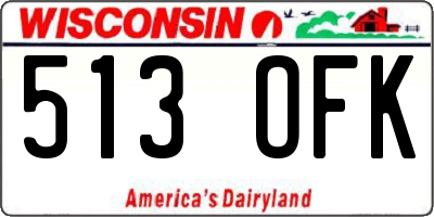 WI license plate 513OFK