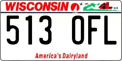 WI license plate 513OFL