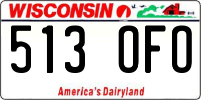 WI license plate 513OFO