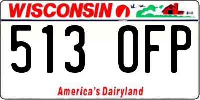 WI license plate 513OFP