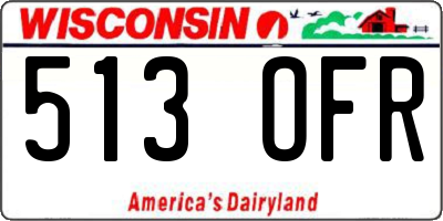 WI license plate 513OFR
