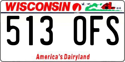WI license plate 513OFS
