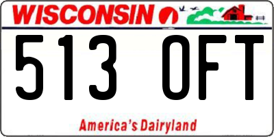 WI license plate 513OFT