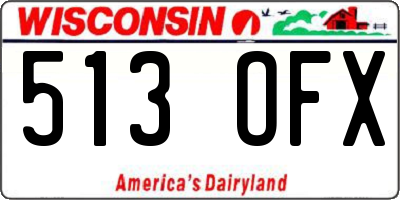 WI license plate 513OFX