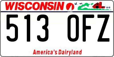 WI license plate 513OFZ