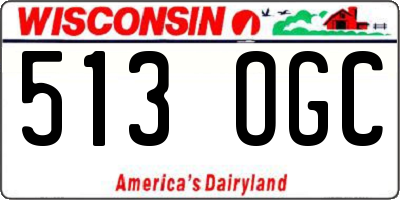 WI license plate 513OGC