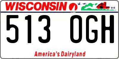 WI license plate 513OGH