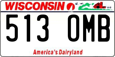 WI license plate 513OMB
