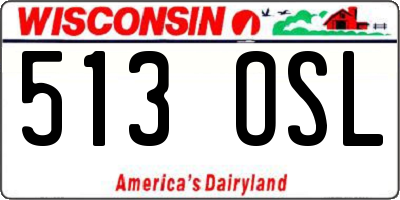 WI license plate 513OSL