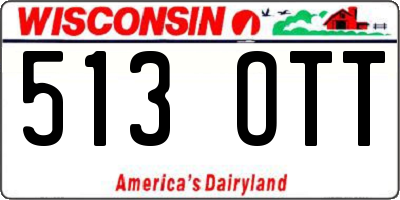 WI license plate 513OTT