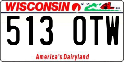 WI license plate 513OTW