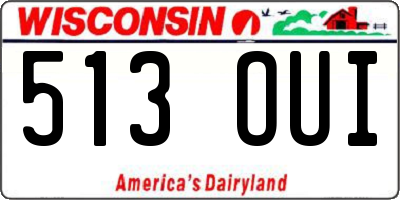 WI license plate 513OUI