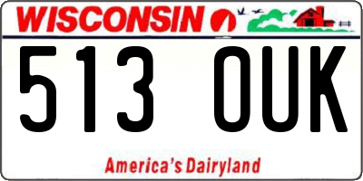WI license plate 513OUK