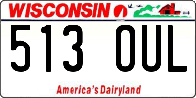 WI license plate 513OUL