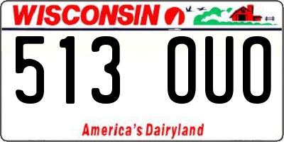 WI license plate 513OUO