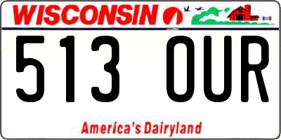 WI license plate 513OUR