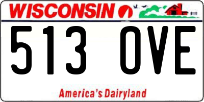 WI license plate 513OVE
