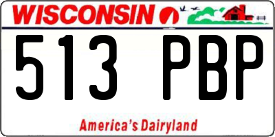 WI license plate 513PBP