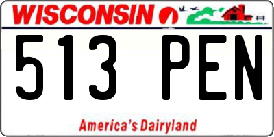 WI license plate 513PEN
