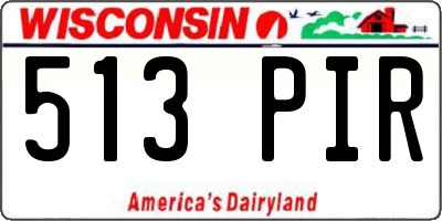 WI license plate 513PIR