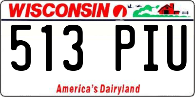 WI license plate 513PIU