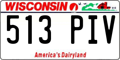 WI license plate 513PIV