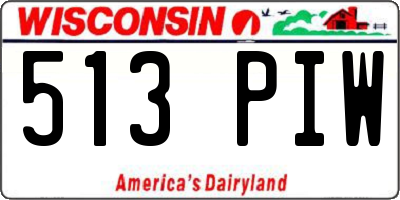 WI license plate 513PIW