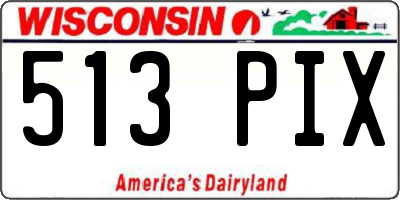 WI license plate 513PIX