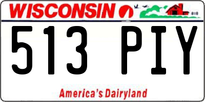 WI license plate 513PIY