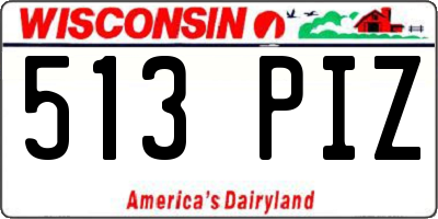 WI license plate 513PIZ