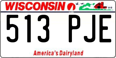 WI license plate 513PJE