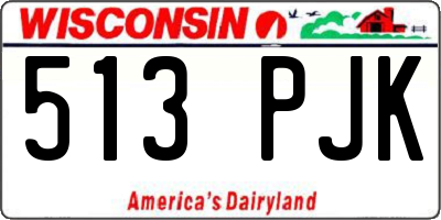 WI license plate 513PJK