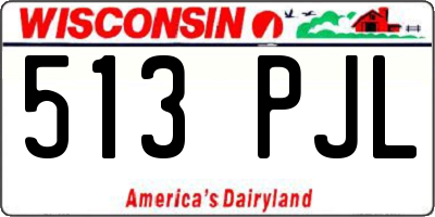 WI license plate 513PJL