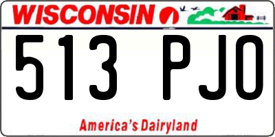 WI license plate 513PJO