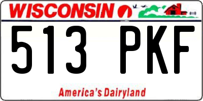 WI license plate 513PKF