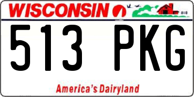 WI license plate 513PKG