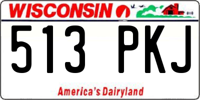 WI license plate 513PKJ