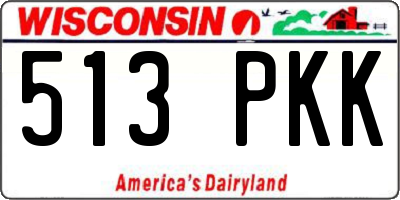 WI license plate 513PKK