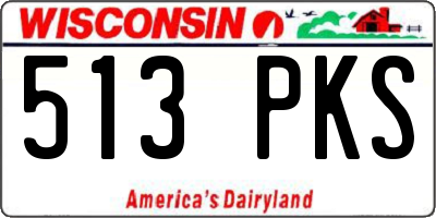 WI license plate 513PKS
