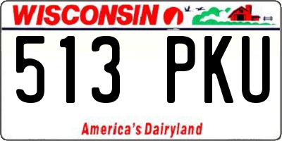 WI license plate 513PKU
