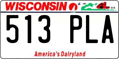 WI license plate 513PLA