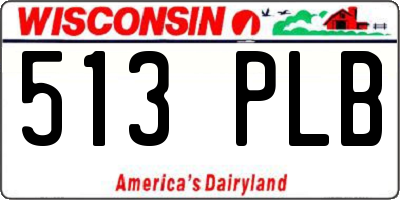 WI license plate 513PLB